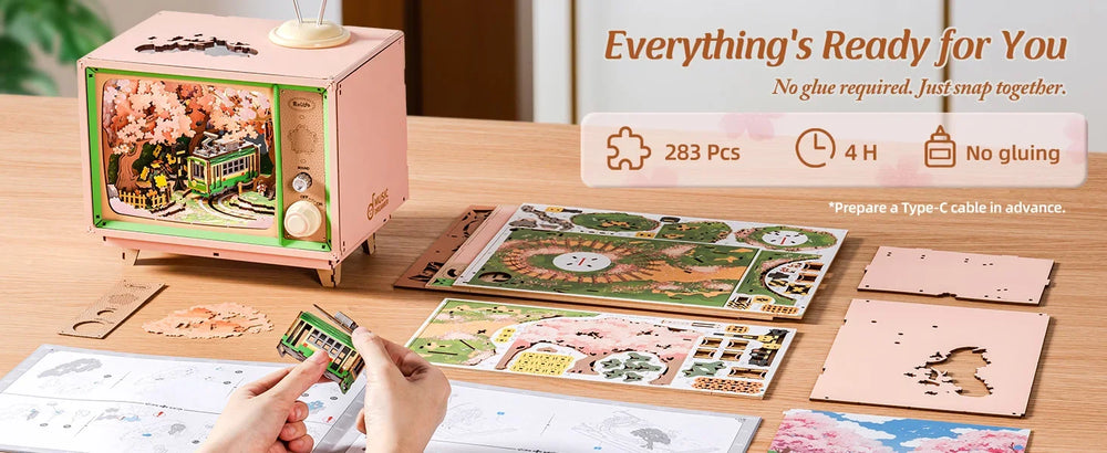 3D Wooden Music Box Puzzle – Dream Sakura Build Kit – View 11 | Toki Toy Box