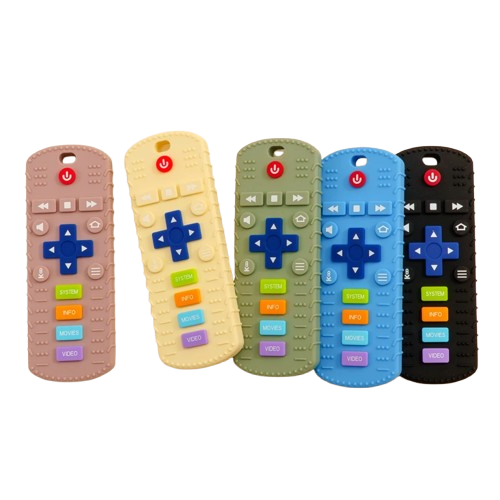 TV Remote Shaped Silicone Teether – Ideal for Soothing Teething Babies
