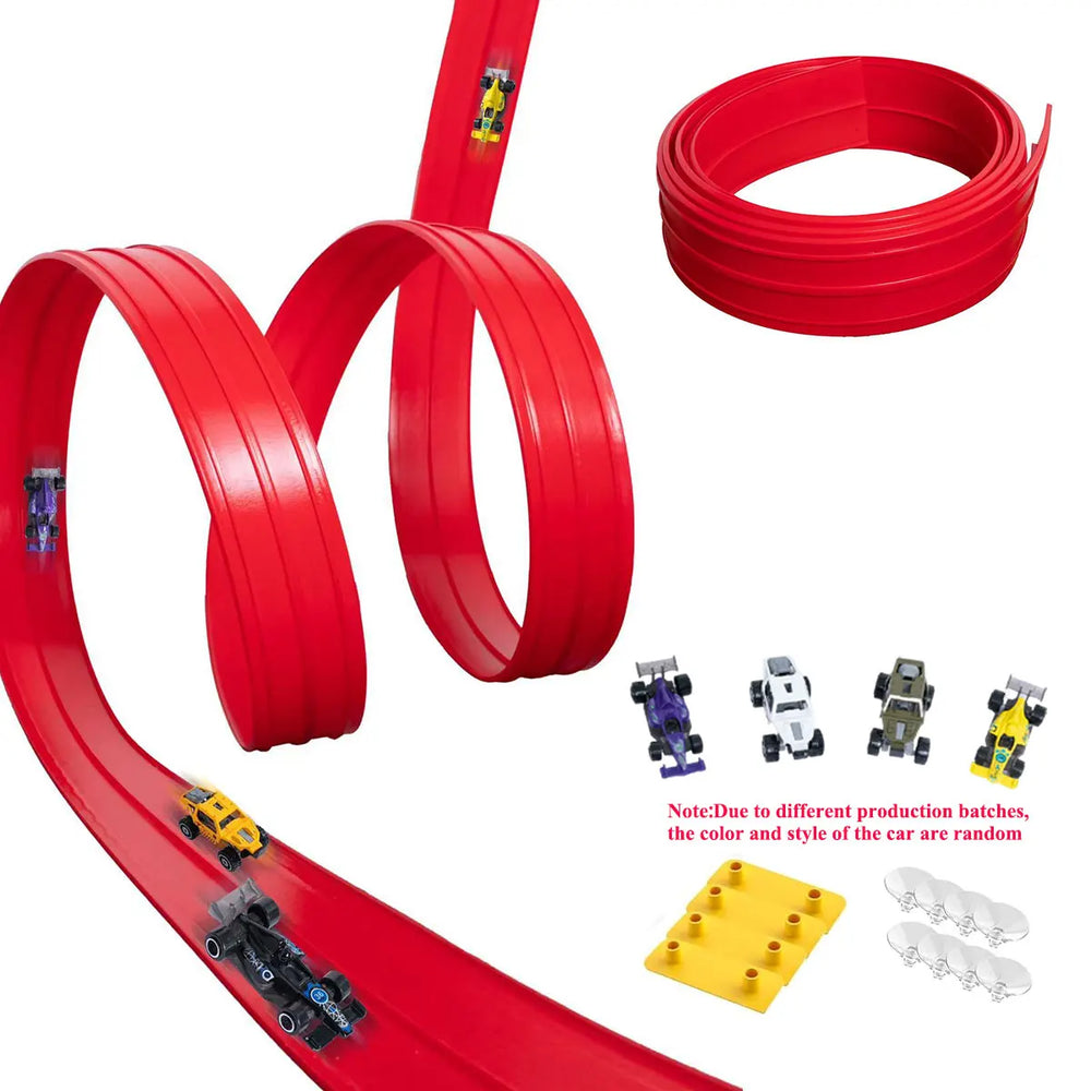 Flexible Roll-Up Race Track – Double-Lane Car Ramp