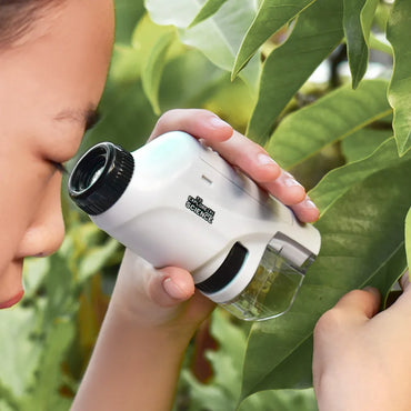 Mini Pocket Microscope Kit – 60–120x Handheld Microscope with LED Light (Battery Powered)