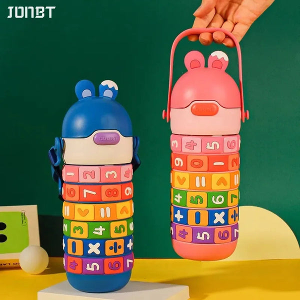 Kids Thermal Water Bottle – Digital Puzzle Straw Cup
