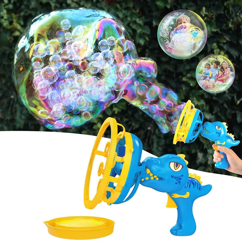 Dinosaur Bubble Gun Toy – Automatic Bubble Blaster – Size Reference | Toki Toy Box