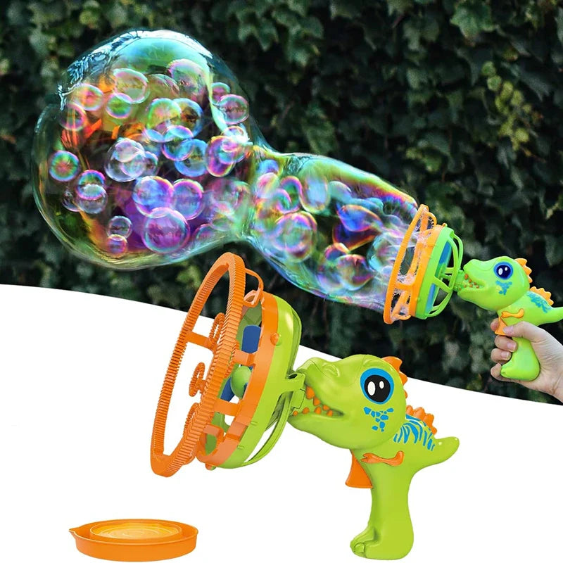 Dinosaur Bubble Gun Toy – Automatic Bubble Blaster – In Use | Toki Toy Box