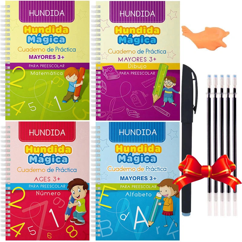 Multilingual Magic Practice Book Set – Reusable Handwriting Workbooks