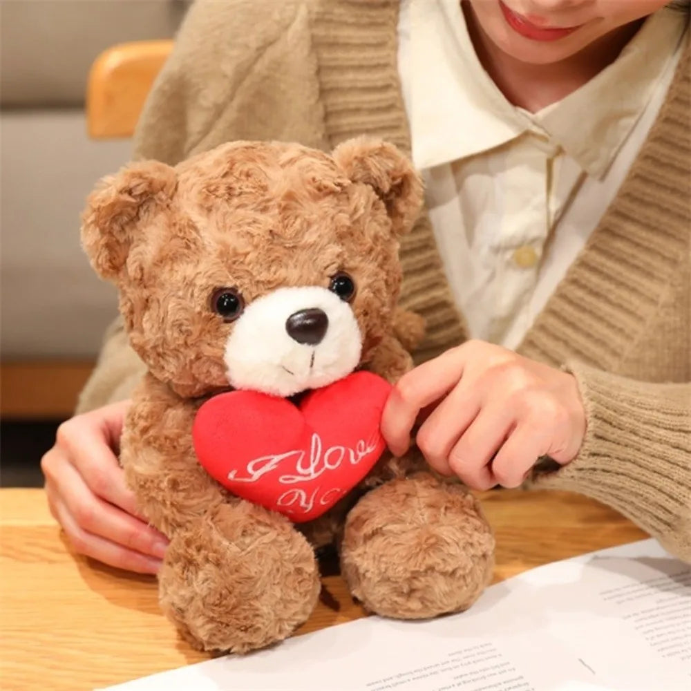 Rose Heart Teddy Plush – Cute Gift Bear - Toki Toy Box