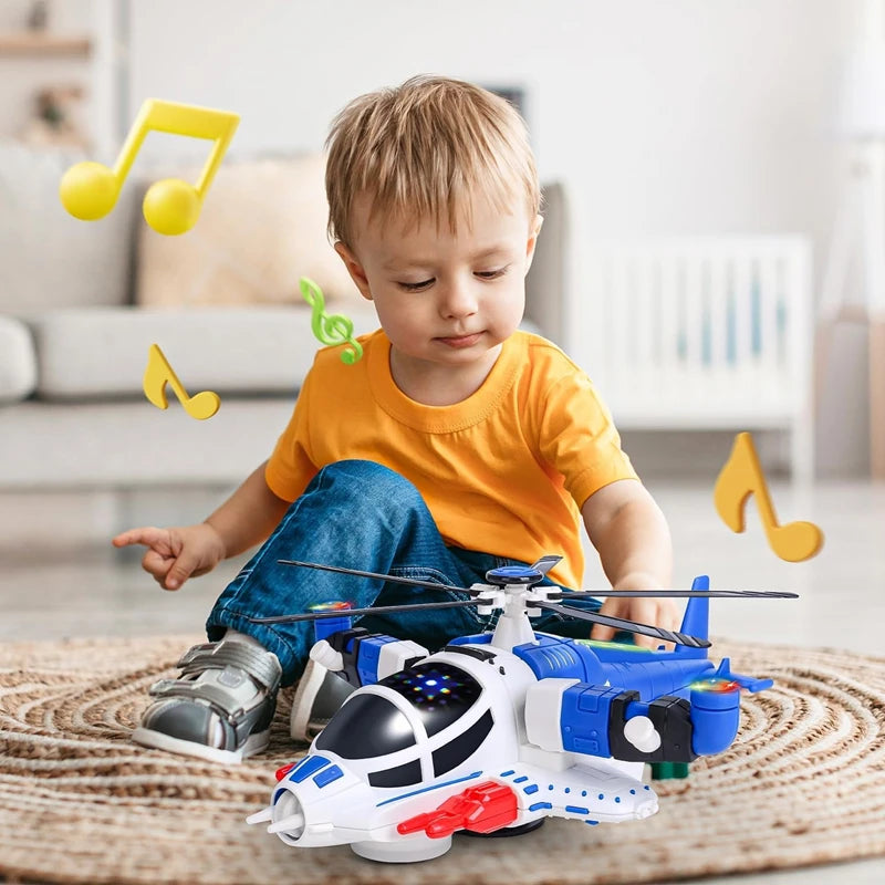 Kids Helicopter Toy – Lights & Sounds Diecast Plane