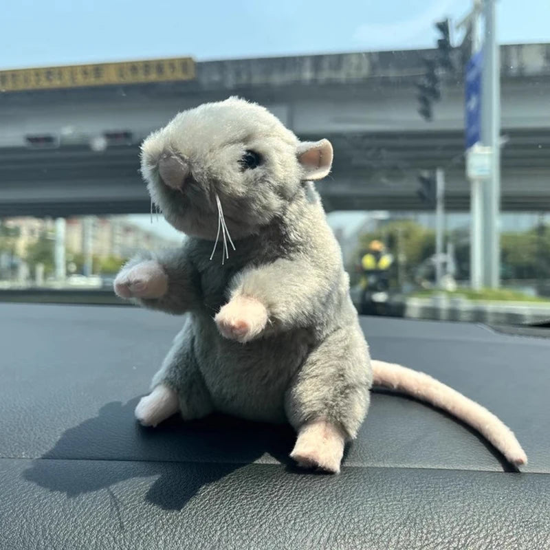 Realistic Gray Mouse Plush Toy for Animal Lovers