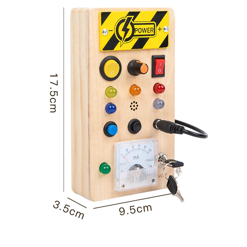 Montessori LED Busy Board – Sensory Skill Toy for Kids – Detail | Toki Toy Box