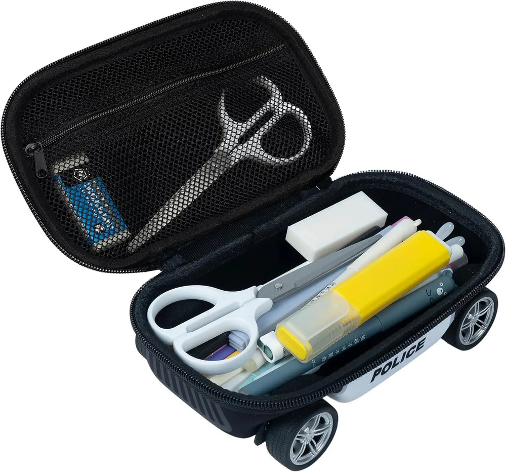 Police Car Pencil Case – Supplies Inside | Toki Toy Box