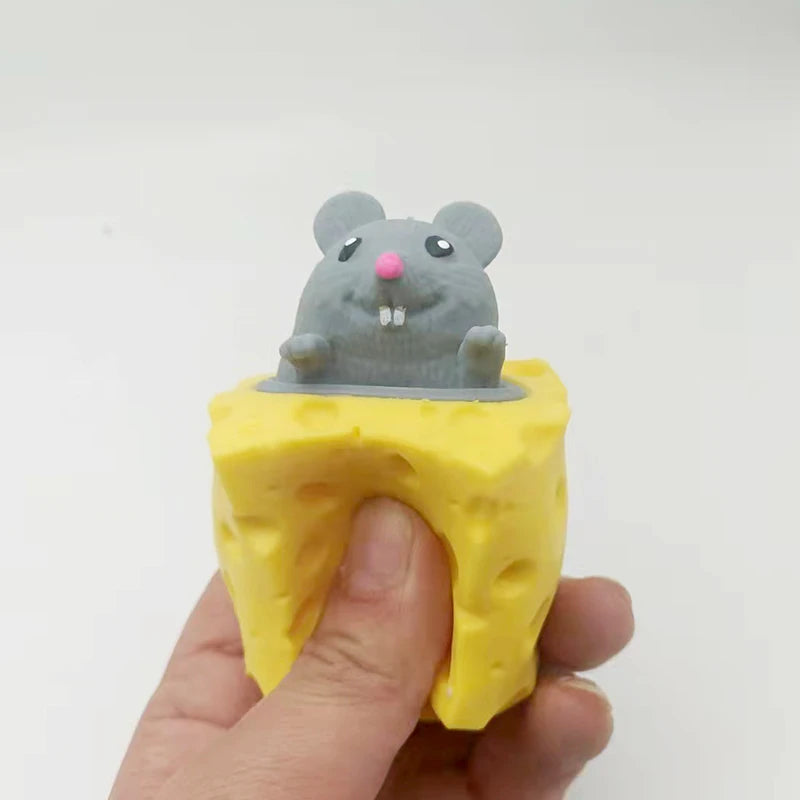 Cheese Mouse Stress Toy – Funny Squeeze Fidget – Lifestyle | Toki Toy Box
