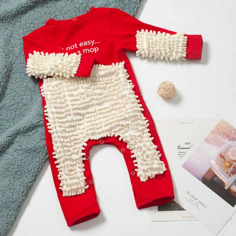 Baby Crawling Mop Romper for Active Little Explorers