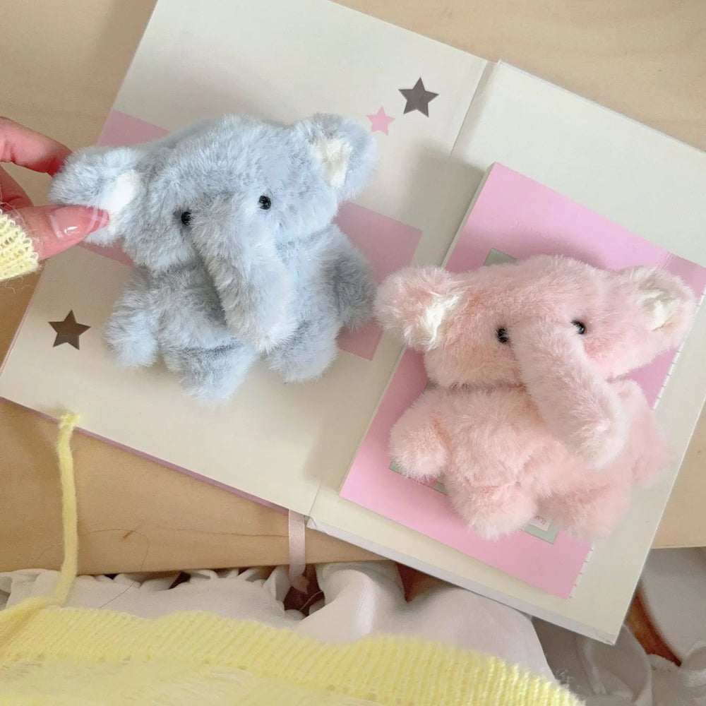 Cute Elephant Earbuds Case – Soft Plush Protective Cover – Side View | Toki Toy Box