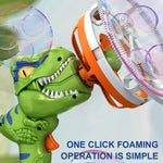 Automatic Dinosaur Bubble Gun – Electric Bubble Blower & Handheld Fan for Kids
