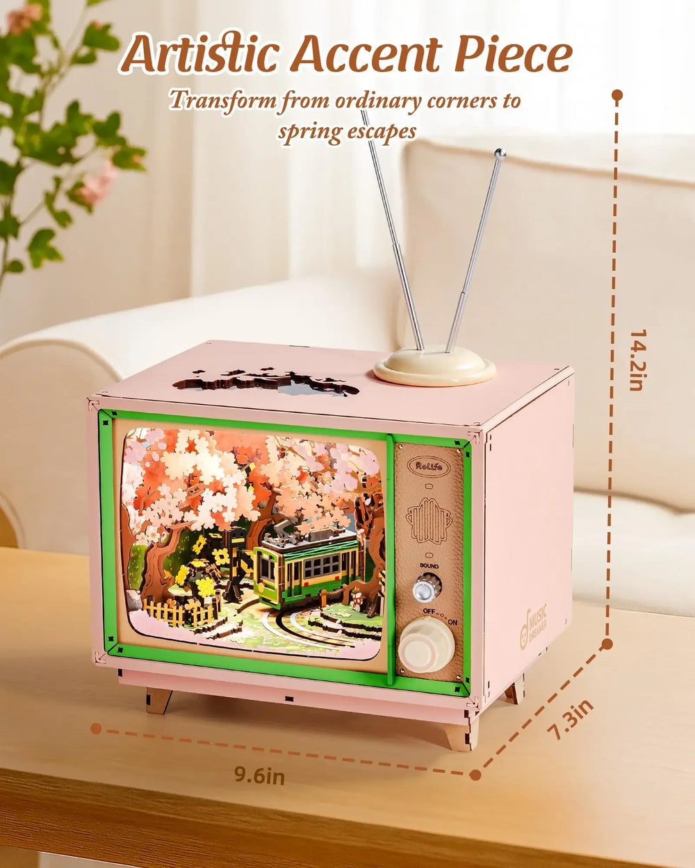 3D Wooden Music Box Puzzle – Dream Sakura Build Kit – In Use | Toki Toy Box