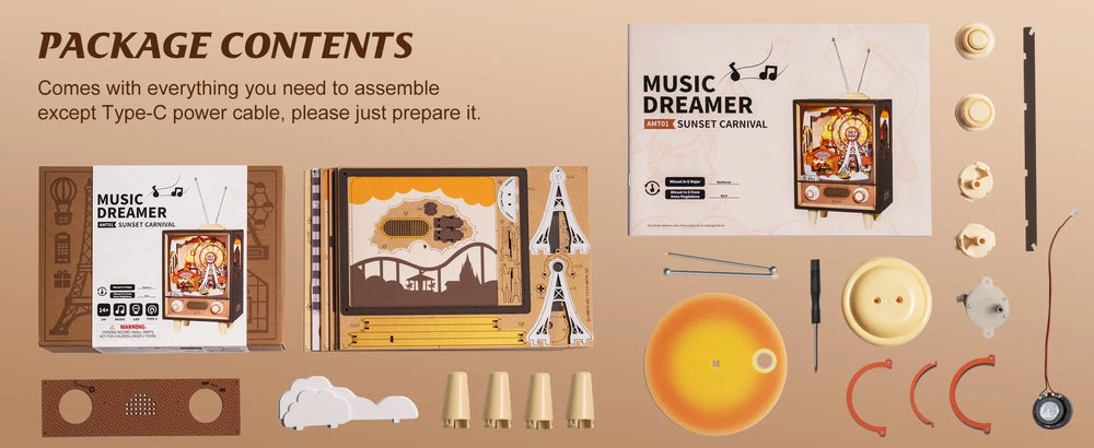 3D Wooden Music Box Puzzle – Dream Sakura Build Kit – View 21 | Toki Toy Box