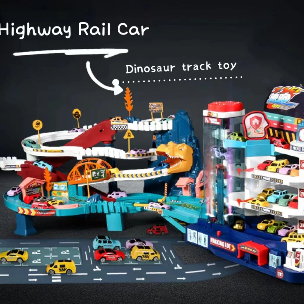 Dinosaur Rail Adventure Set – Interactive Racing Track Toy