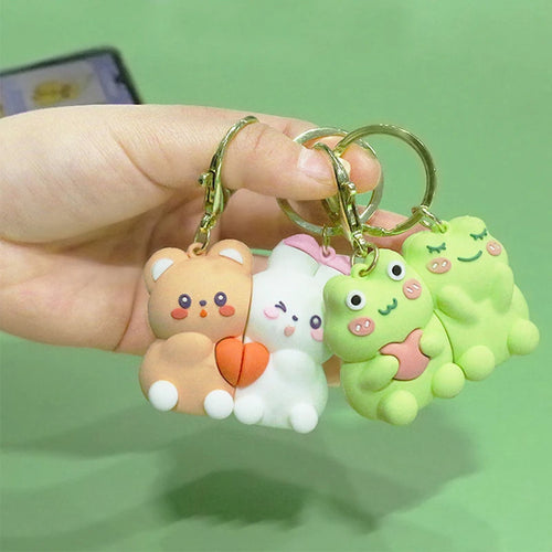 Magnetic Panda Couple Keychain – Cute Backpack Charm - Toki Toy Box