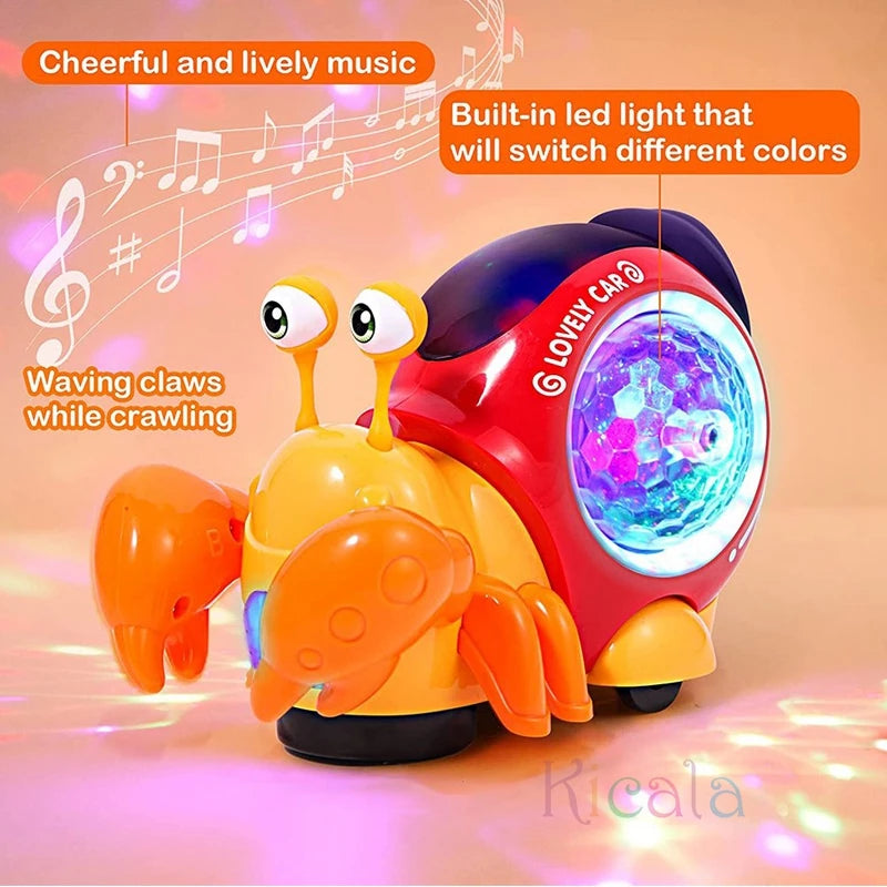 Crawling Crab Baby Toys With Music Light Up Interactive Musical Toys For Baby Dancing Crawling Toys Moving Toddler Toys 0 12 - Toki Toy Box