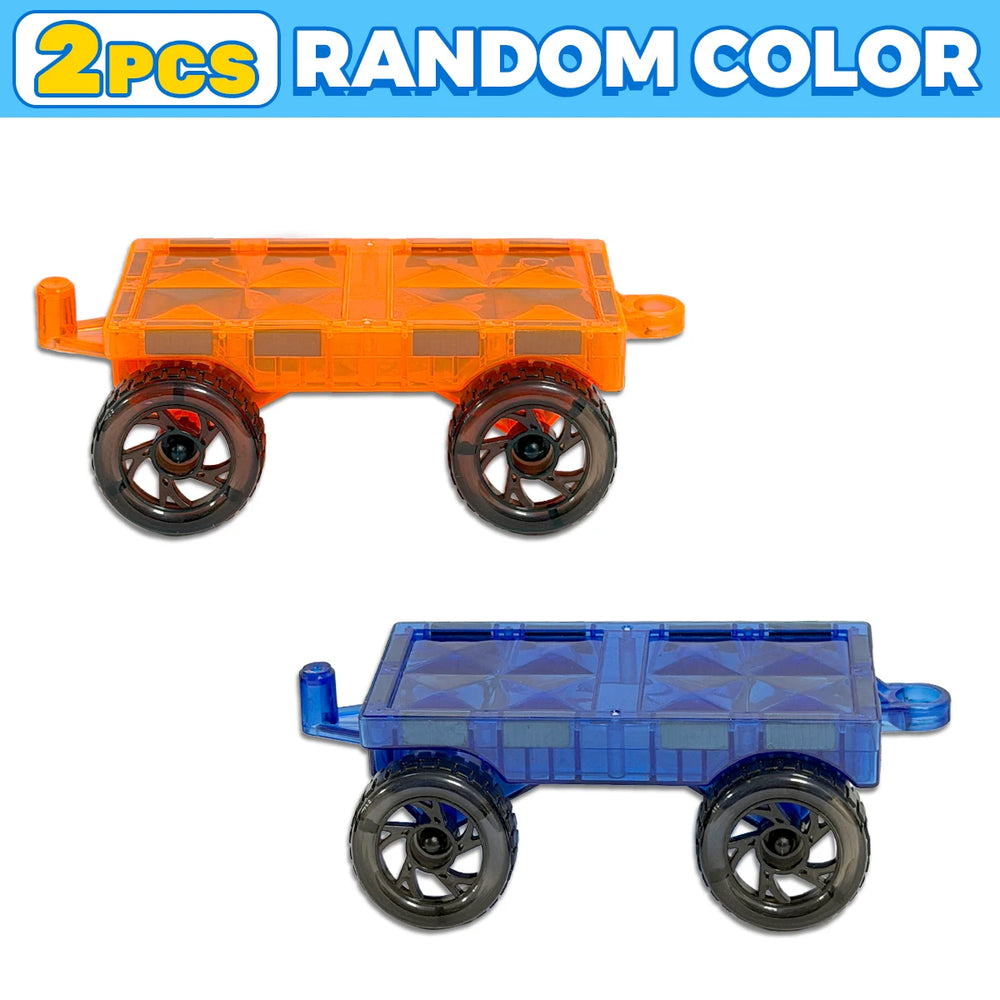 2-Pack Magnetic Car Base for Building Blocks