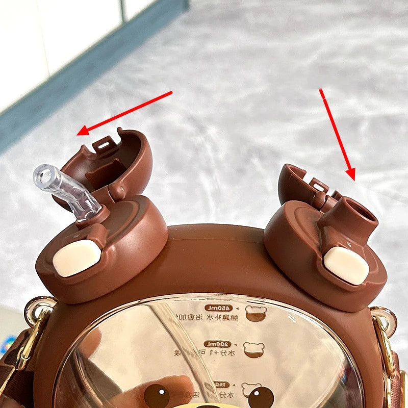 Cute Bear Straw Water Bottle – 750ml Kids Cup - Toki Toy Box