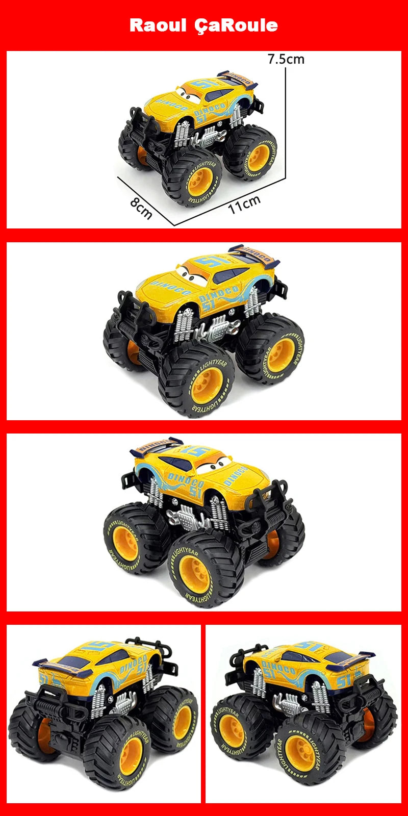 Cartoon Race Car Die-Cast Toy – Pull Back Fun