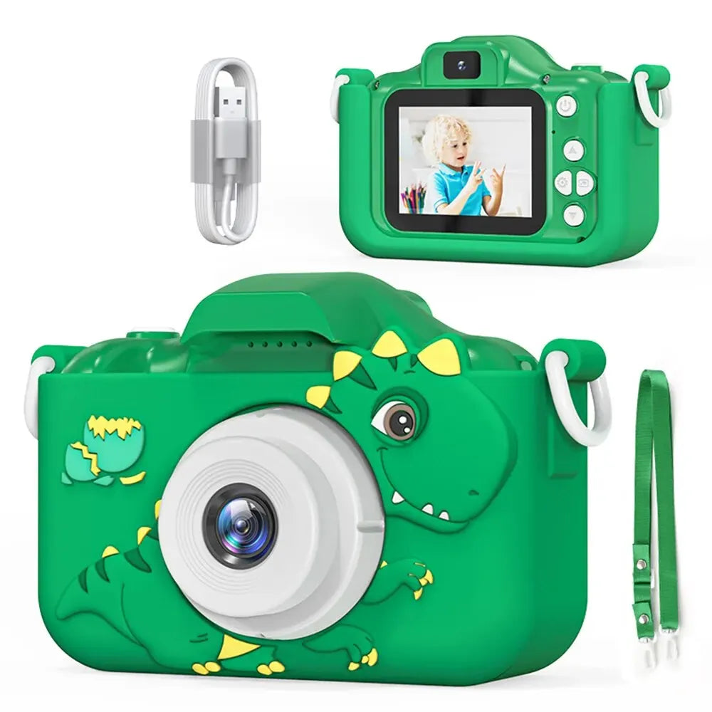 Kids Digital Camera 1080P – Dual Lens Fun Toy – Side View | Toki Toy Box