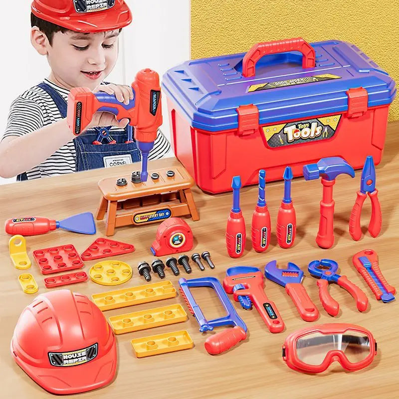 Kids Electric Drill Workbench – 46-48 Piece Tool Set