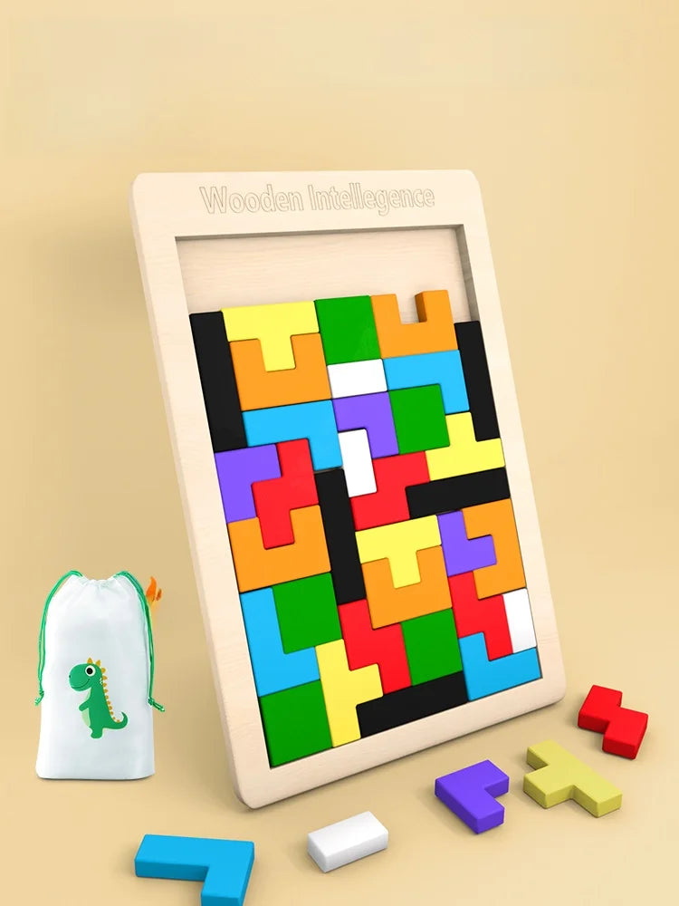Wooden Tangram Puzzle Set – Brain Training Fun for Kids