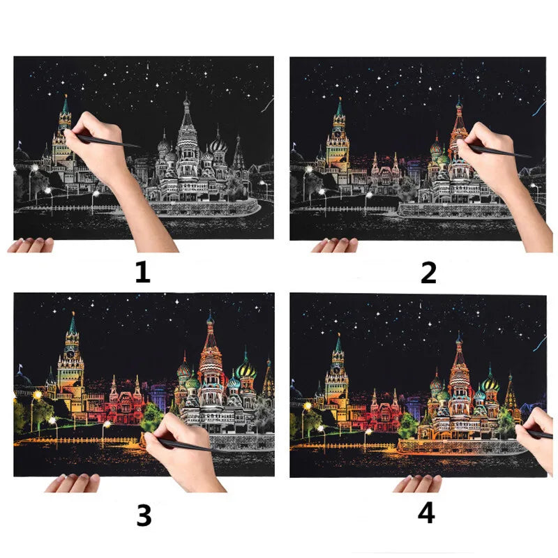 Scratch Art City Landmarks Kit – Creative DIY Decor
