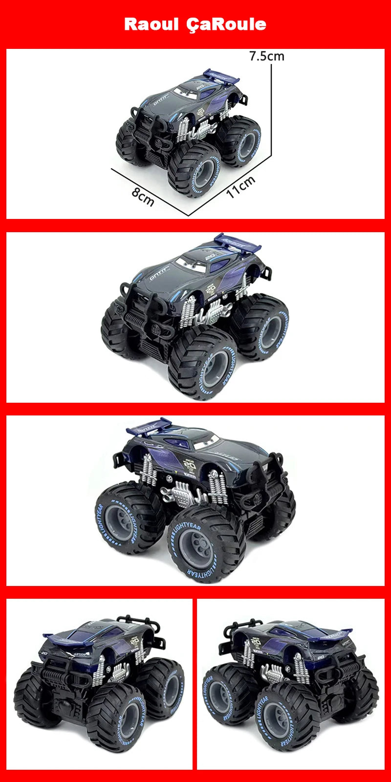Cartoon Race Car Die-Cast Toy – Pull Back Fun