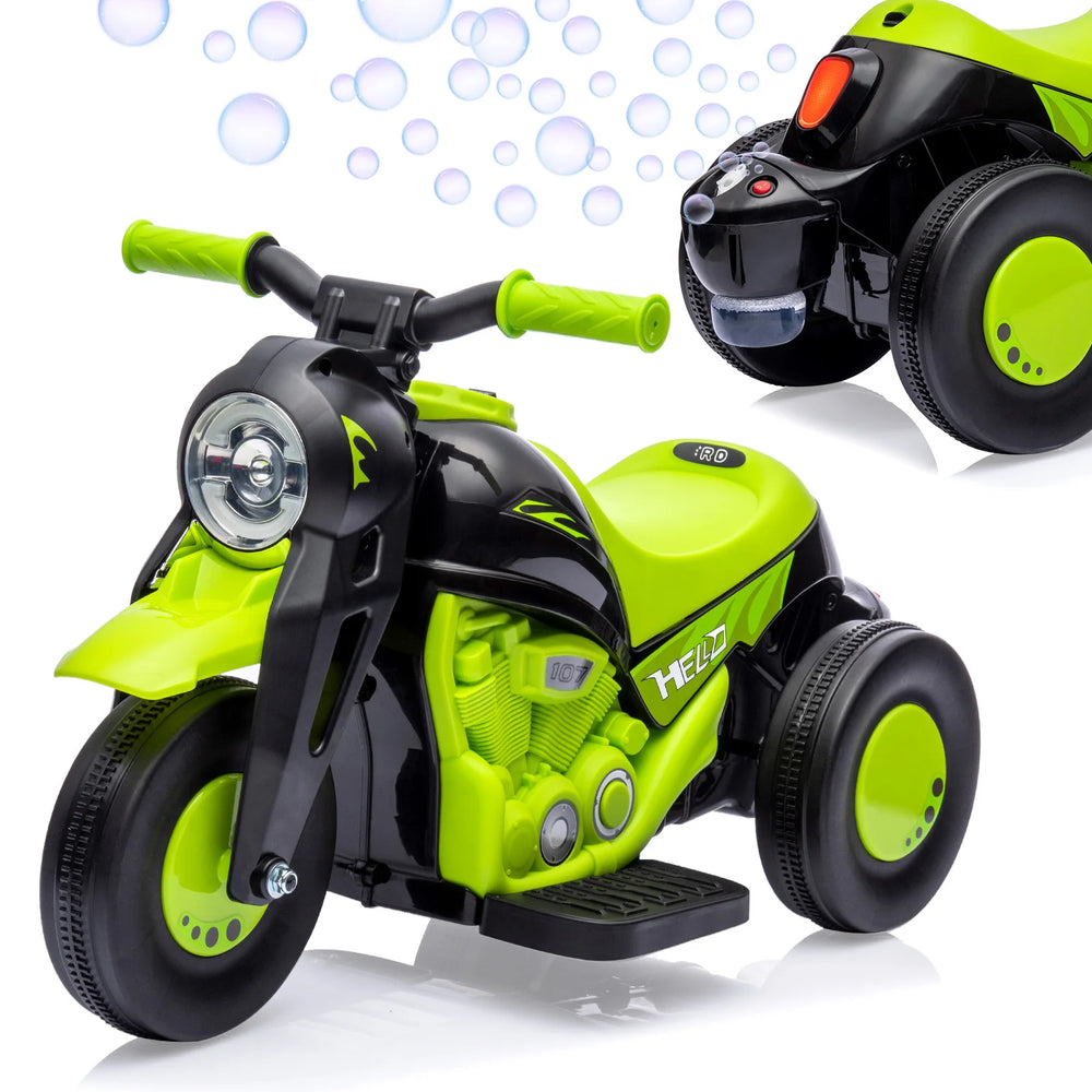 Kids Ride-On Bubble Motorcycle with Lights & Music