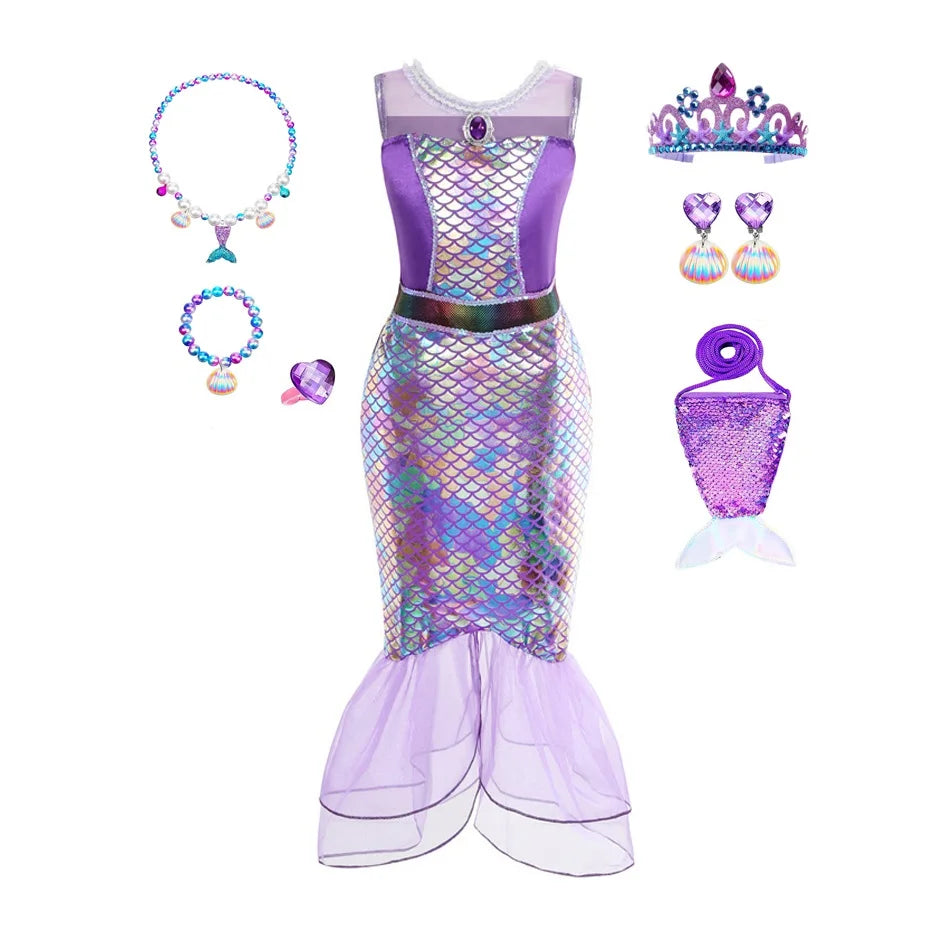 Sparkling Ocean Princess Dress for Kids