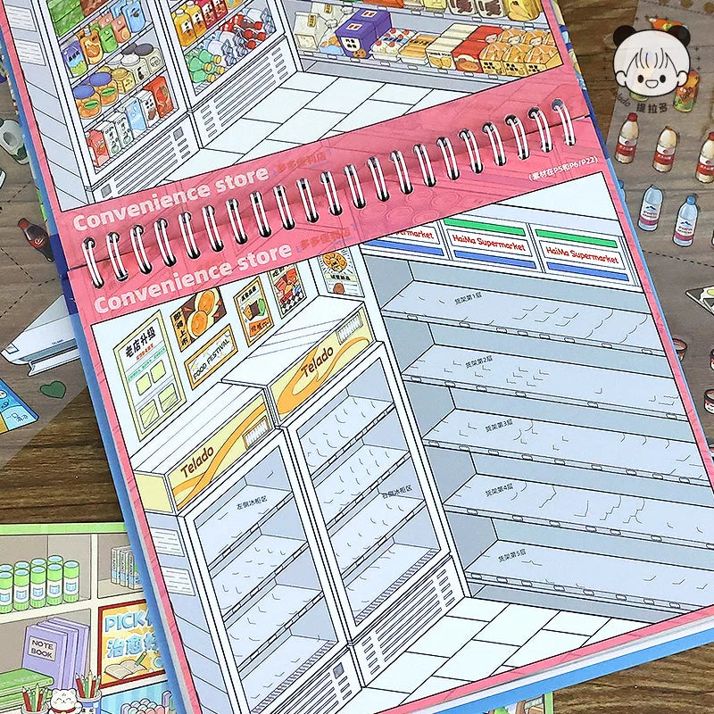3D Mini Scene Sticker Book – DIY Creative Set