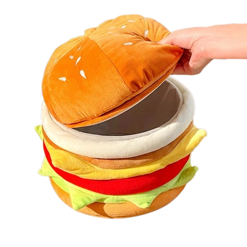 Burger Storage Ottoman Stool | Fun Hidden Organizer | Toki Toy Box