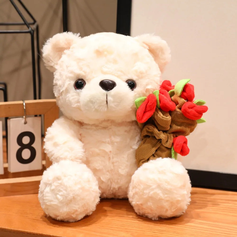 Rose Heart Teddy Plush – Cute Gift Bear - Toki Toy Box