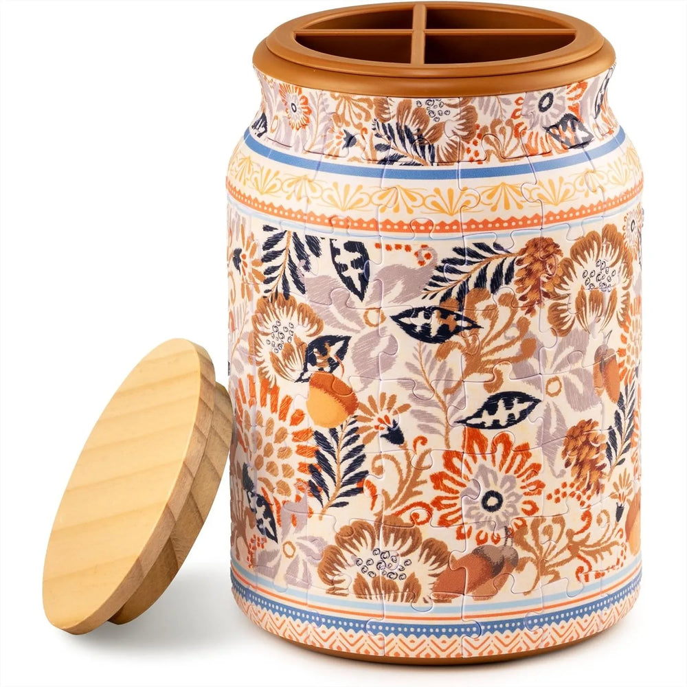 3D Puzzle Storage Jar – 128-Piece DIY Desk Organizer