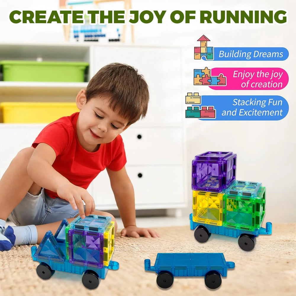 2-Pack Magnetic Car Base for Building Blocks