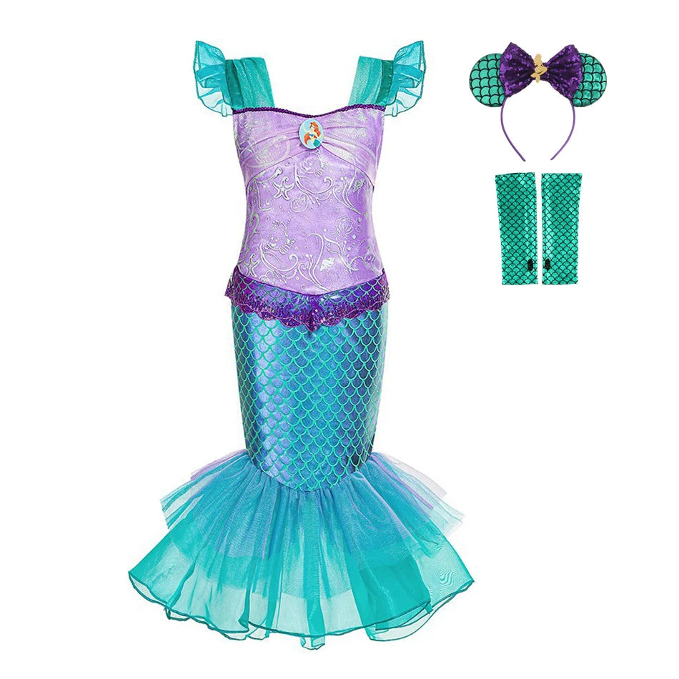 Sparkling Ocean Princess Dress for Kids