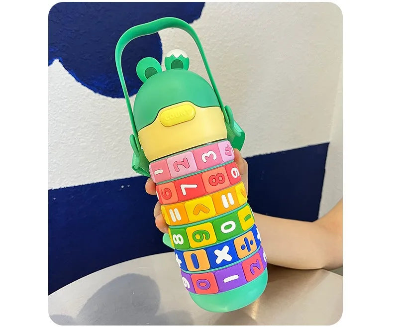Kids Thermal Water Bottle – Digital Puzzle Straw Cup - Toki Toy Box