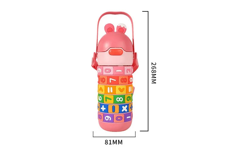 Kids Thermal Water Bottle – Digital Puzzle Straw Cup - Toki Toy Box