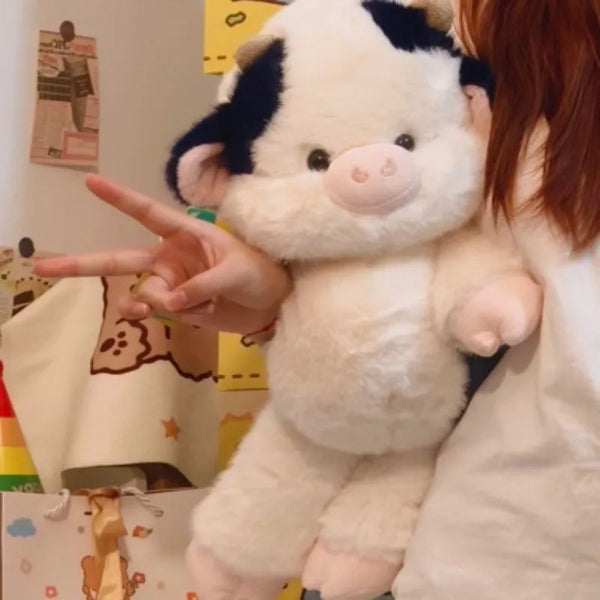 Fluffy Cow Plush Pillow – 40cm Soft Cuddle
