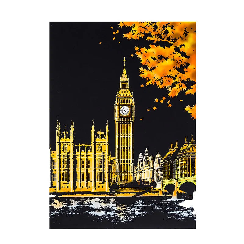 Scratch Art City Landmarks Kit – Creative DIY Decor
