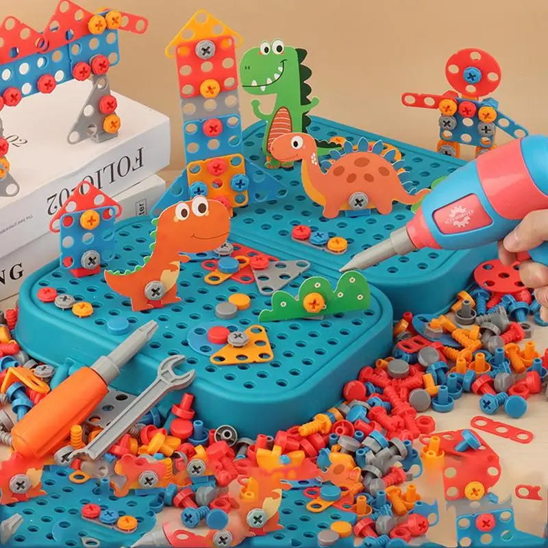 DIY Drill Puzzle Set – Creative Builder Kit for Kids – In Use | Toki Toy Box