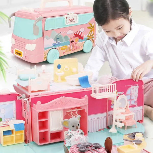 Koala Tour Bus Doll House – DIY Pretend Play Caravan