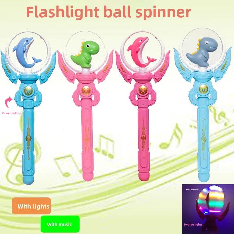 LED Windmill Toy – Glowing Spinning Light Wand for Kids – In Use | Toki Toy Box