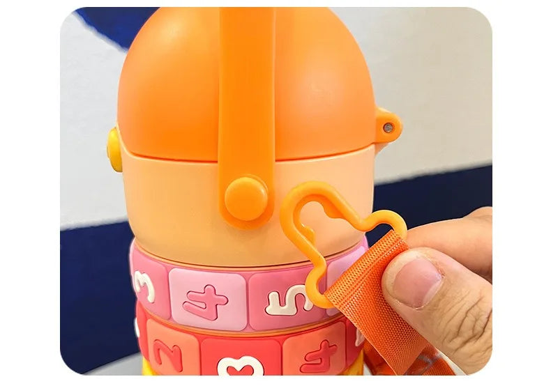 Kids Thermal Water Bottle – Digital Puzzle Straw Cup - Toki Toy Box