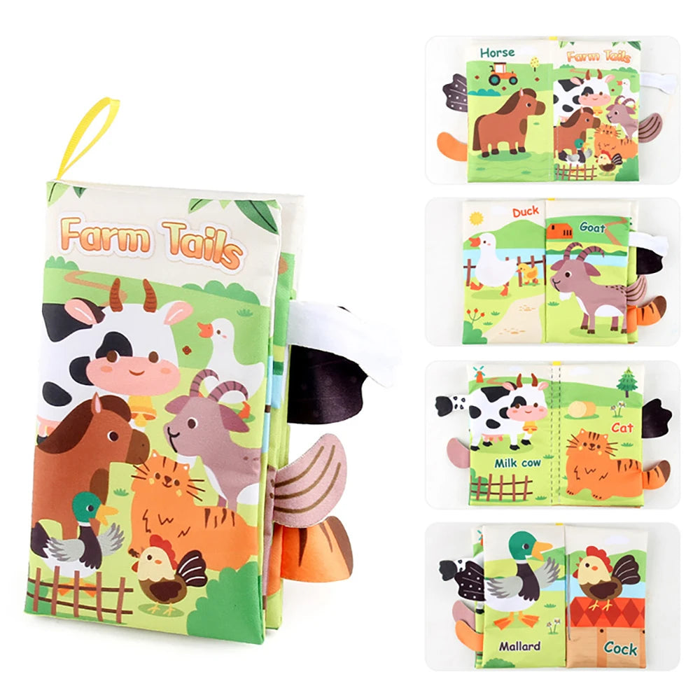 Baby Sensory Cloth Book with Animal Tails