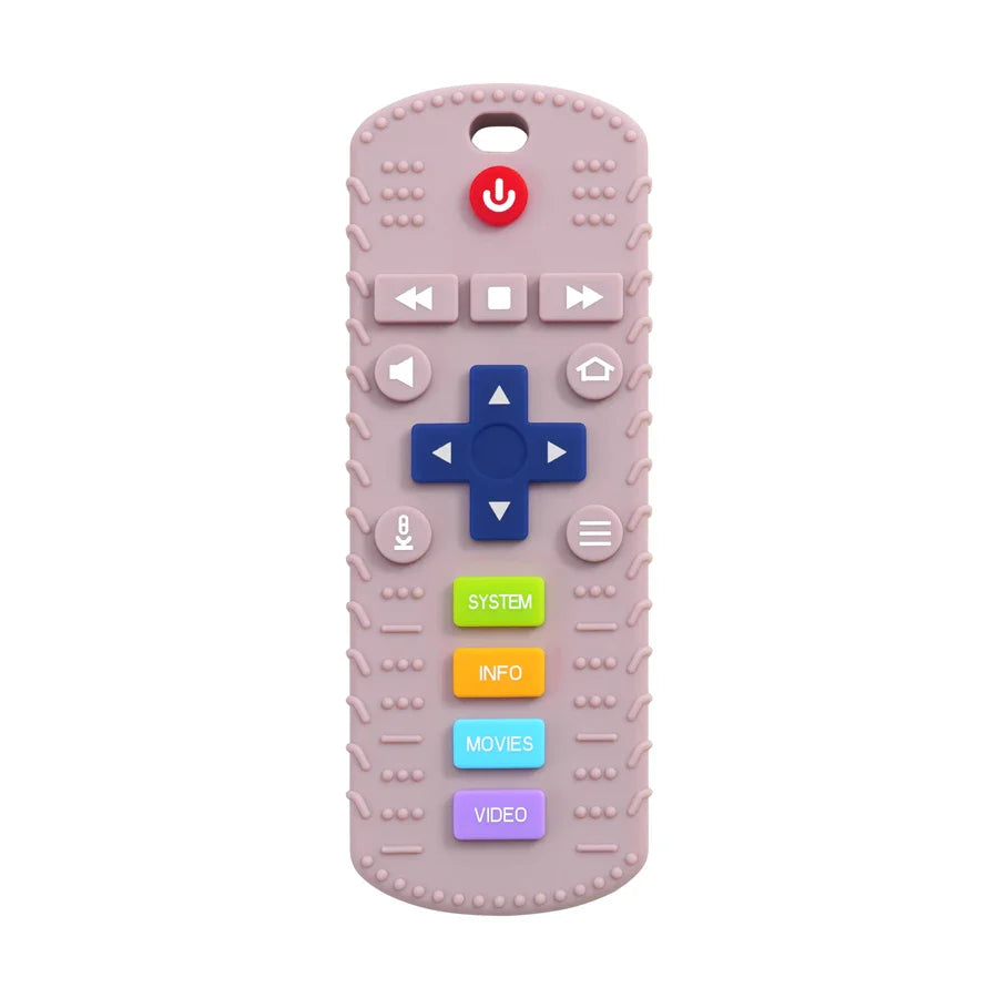 Silicone Remote Teether – Soothing Chew Toy for Babies – In Use | Toki Toy Box