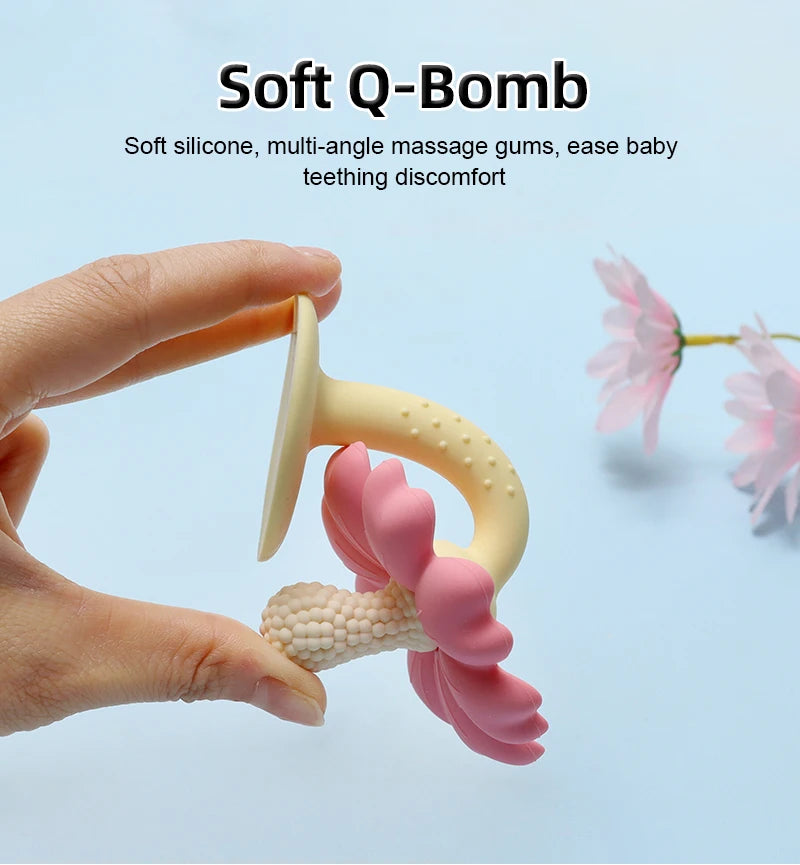 Baby Silicone Flower Teether – BPA-Free Infant Chew Toy - Toki Toy Box