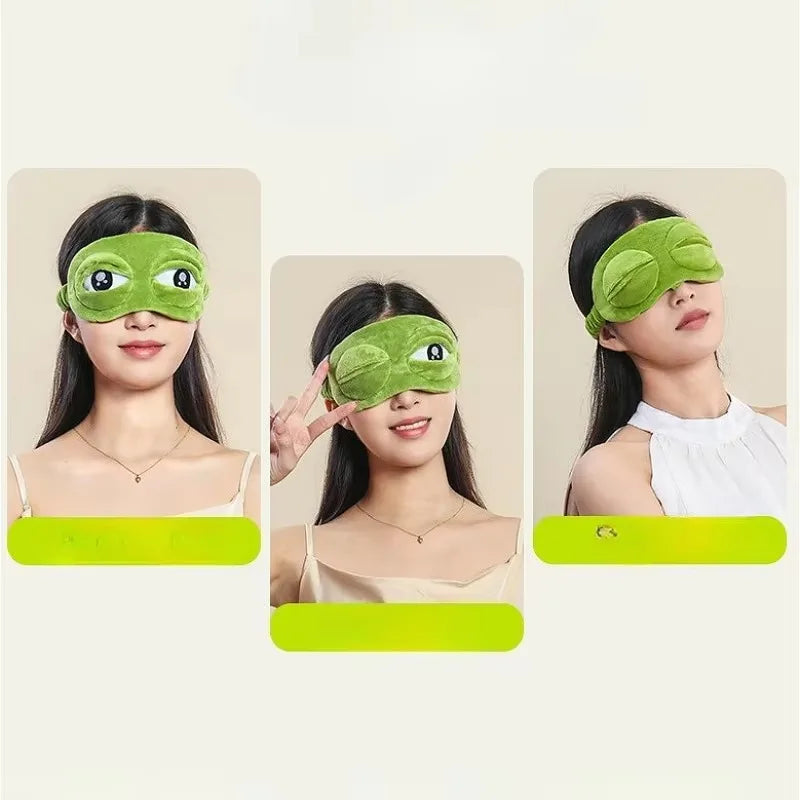 Cute 3D Frog Sleep Mask – Soft Plush Eye Shade